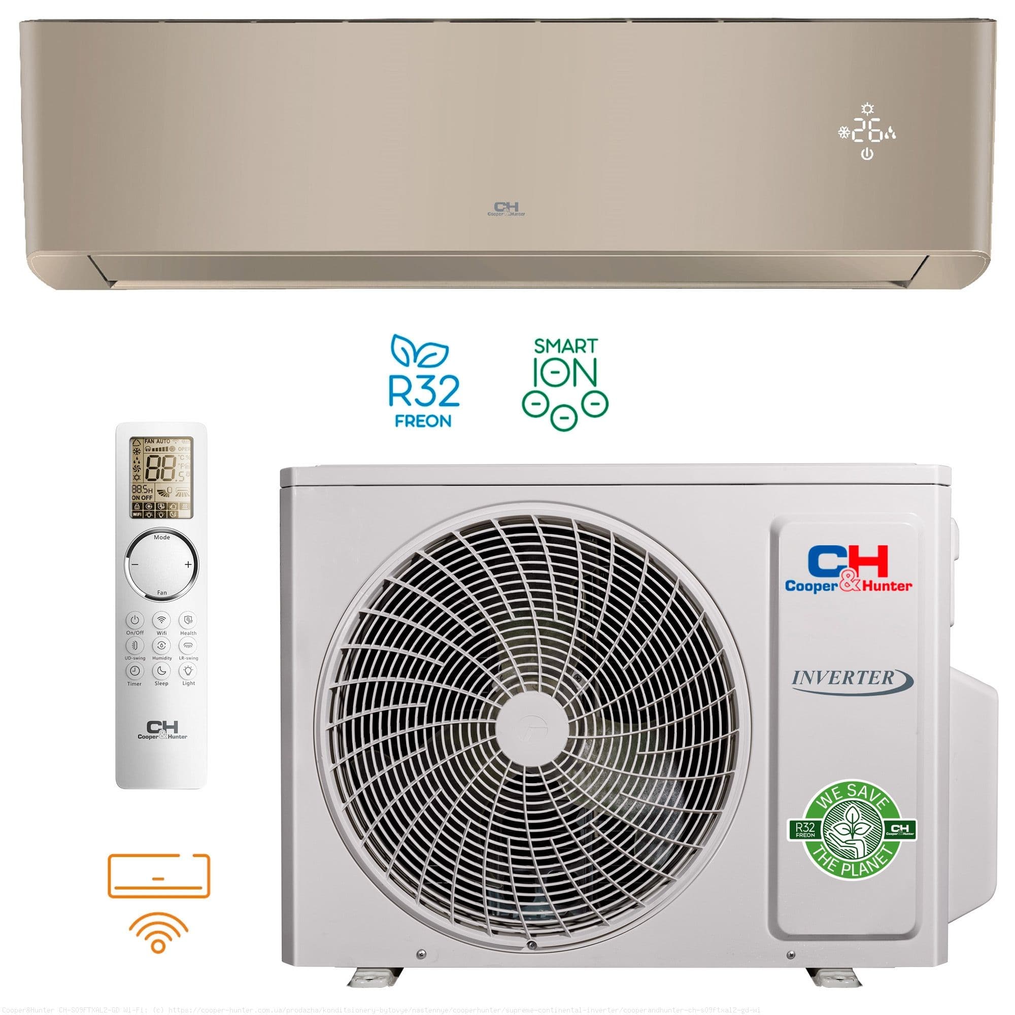 Внутрішній блок мульти-спліт Cooper&Hunter CH-S09FTXAL2-GD(I) (Золотий)