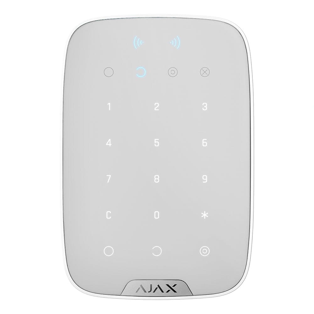 Ajax KeyPad Plus – сенсорна клавіатура з RFID – білий