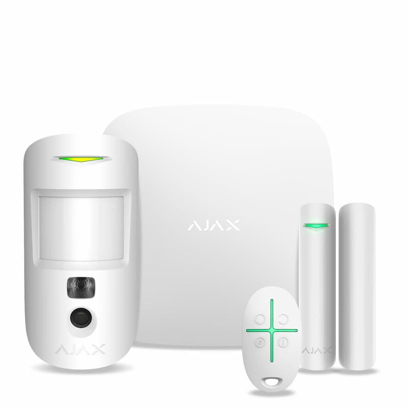 Ajax StarterKit Cam Plus – комплект сигналізації з фотоверифікацією, Wi-Fi та LTE – білий