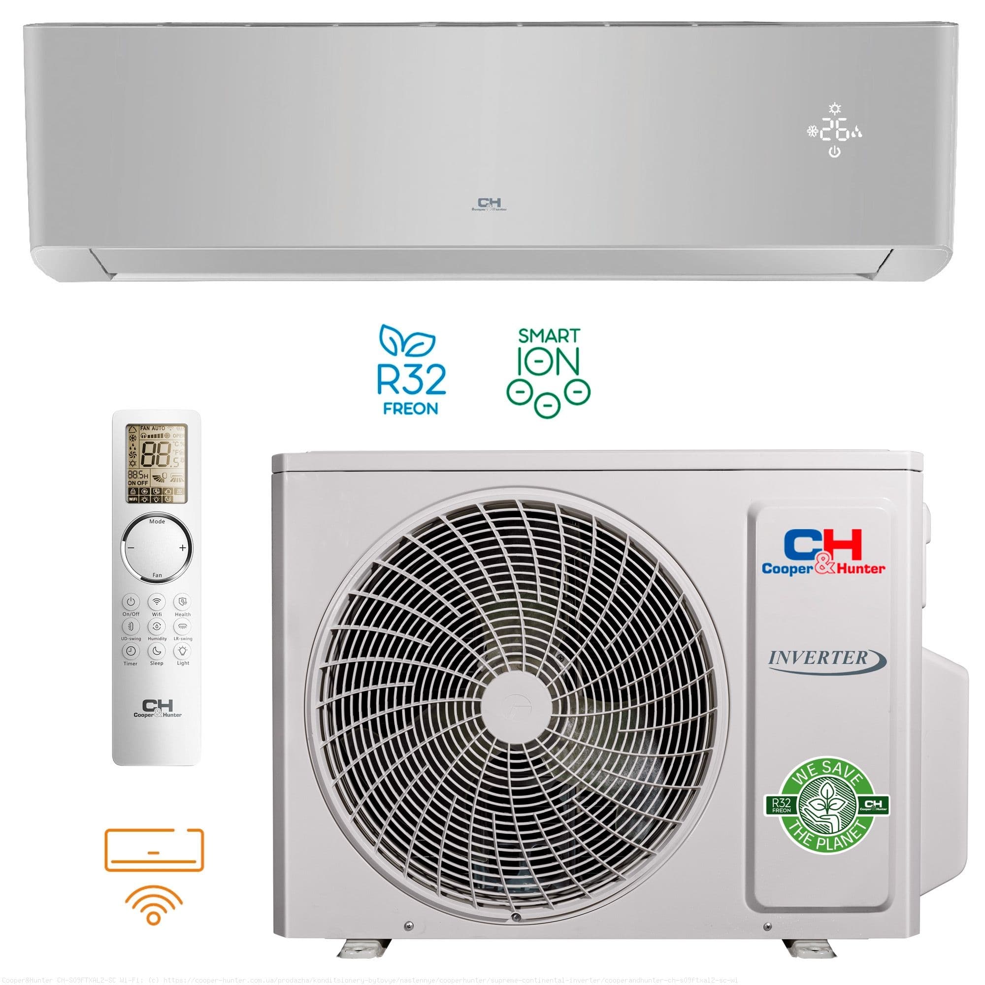 Внутрішній блок мульти-спліт Cooper&Hunter CH-S09FTXAL2-SC(I) (Сріблястий)